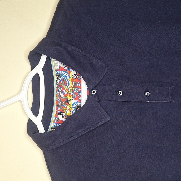 Robert Graham Skull Detail Navy Vlue Men's Polo Size XL - Picture 5 of 6
